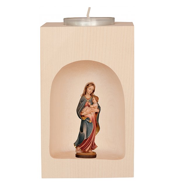 10809 - Candle holder with Our Lady of protection in niche