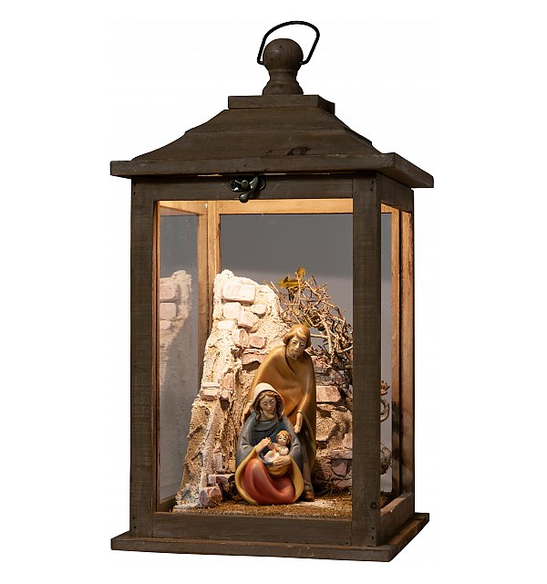 2854 - Wooden Lantern with Holy Family