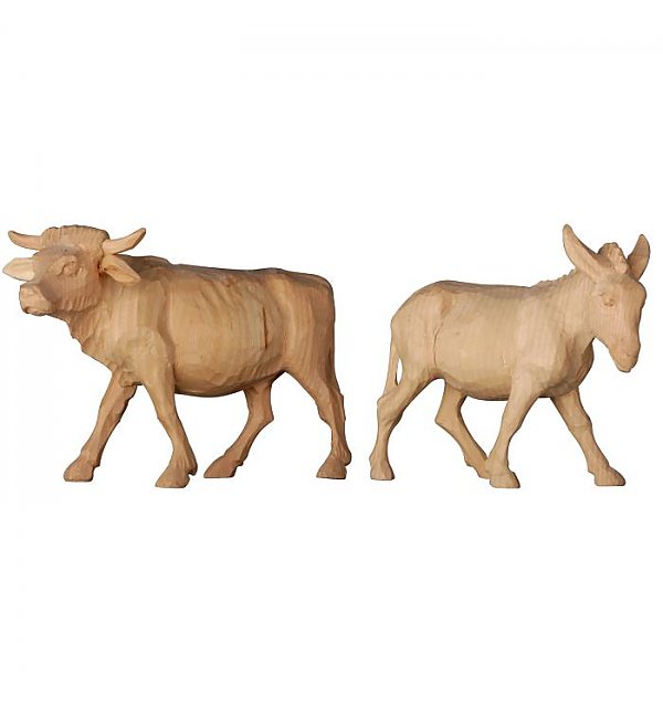 KD1600Z03 - Ox and donkey carved in swiss pine