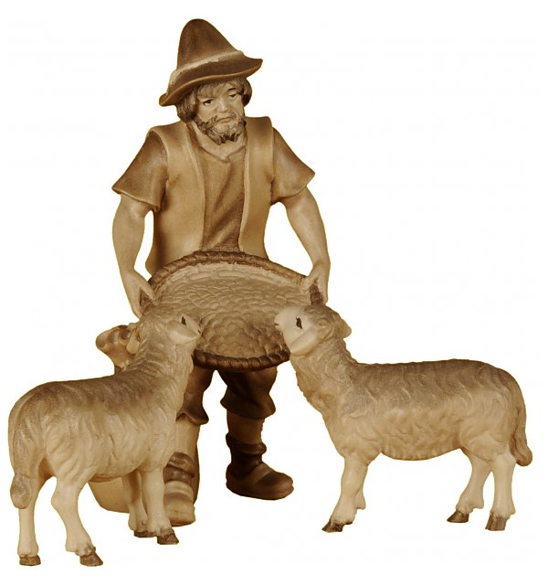 2171 - Shepherd feeding two sheep TON2