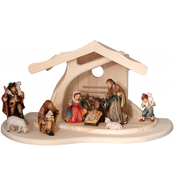 27635 - Modern Stable with 11 Betlehem Nativity Figurines