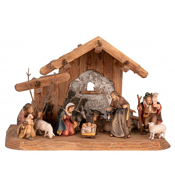 27813 - Stable with Orig. Bethlehem crib 10 Figurines