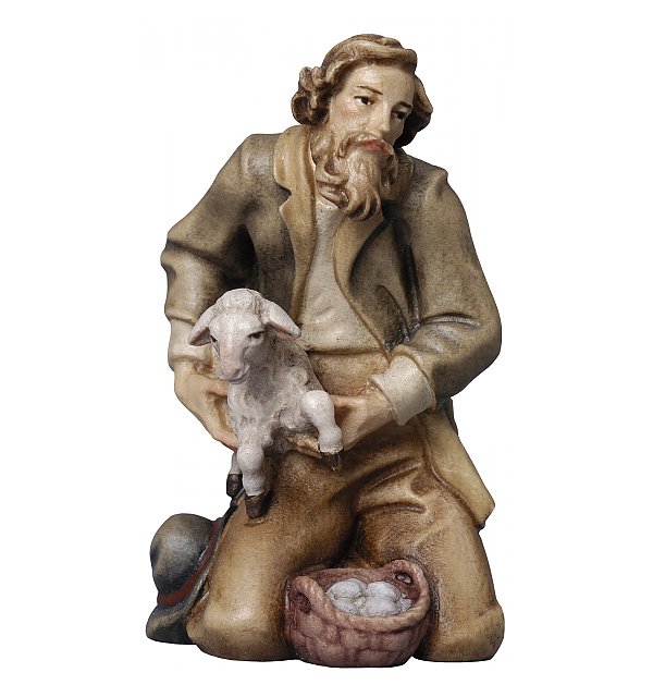 2911 - Shepherd kneeling with sheep COLOR