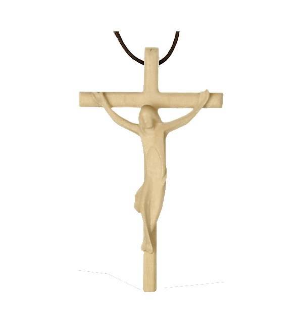 3119 - Cross necklace with Jesus, (wood)