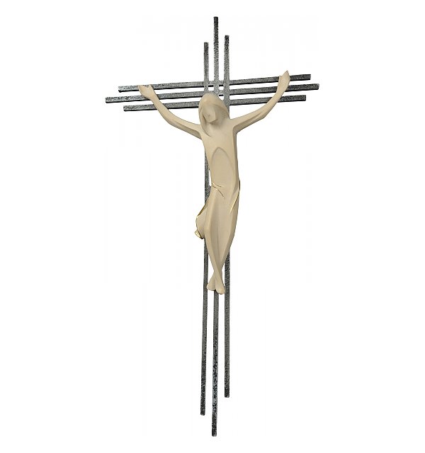 3157 - Crucifix, with a triple bar in stainless ste GOLDSTRICH