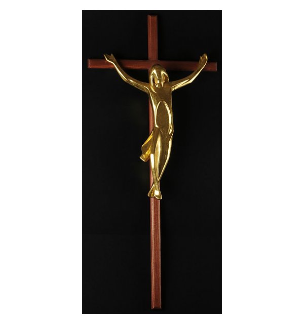 3160 - Crucifix, with cross in straight form, in wood ECHTGOLD