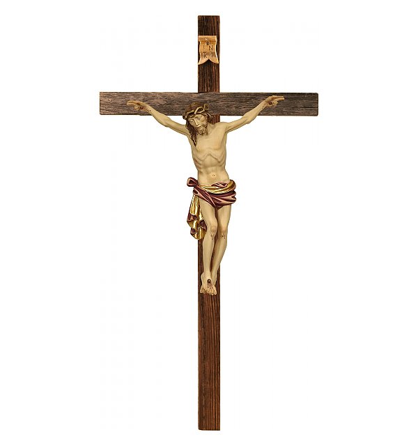 3163A - Dolomiten Crucifix in wood rustic-style COLOR