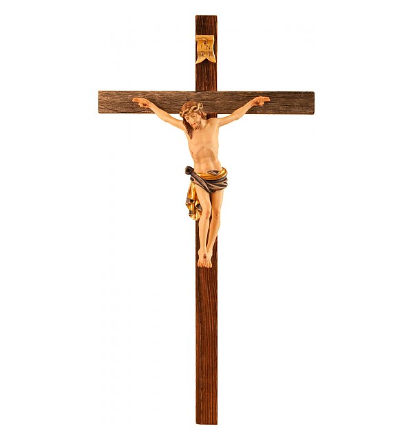 3163A - Dolomiten Crucifix in wood rustic-style COLOR_BLAU