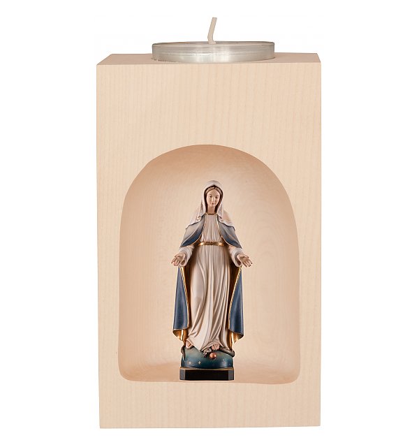 33009 - Candle holder with our Lady of Grace in Niche