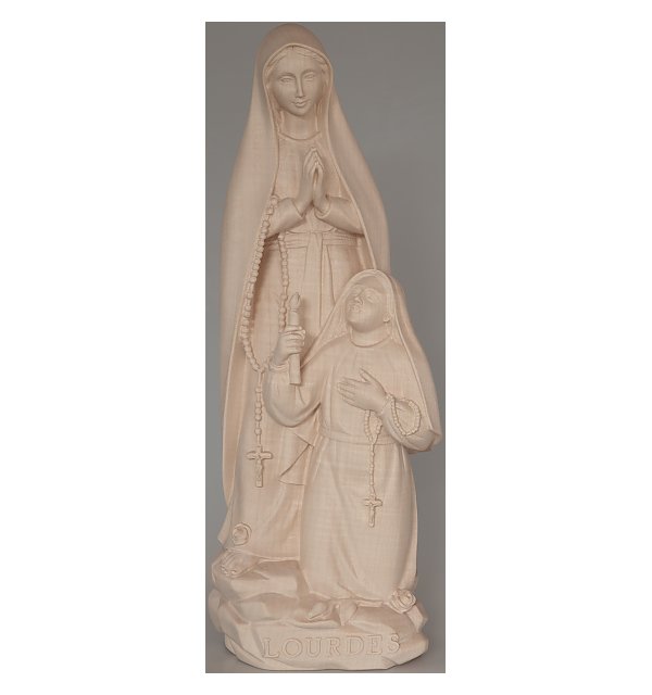 3328 - Our Lady of Lourdes with Bernadette wooden NATUR