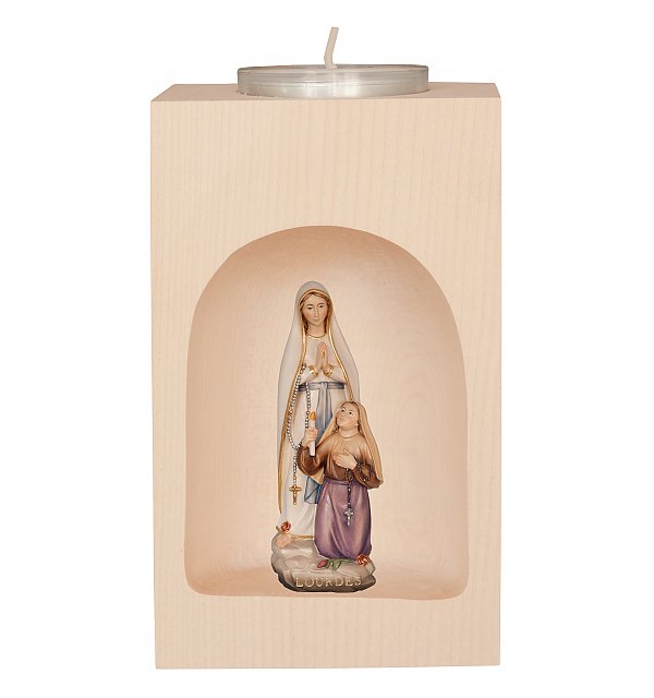 33289 - Candle holder with our Lady of Lourdes with Bern.