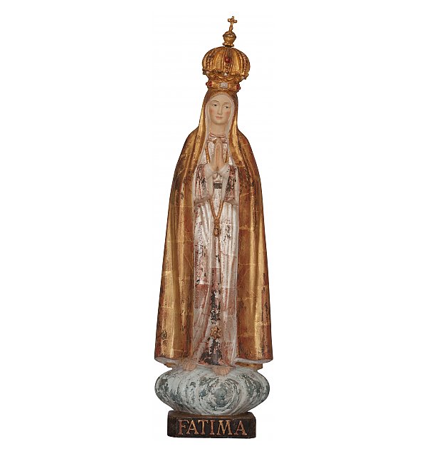 3341 - Statue of Our Lady Fatima in Wood with crown SPEZIALEG