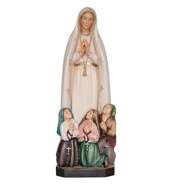3343 - Our Lady Of Fatima with Children wooden statue