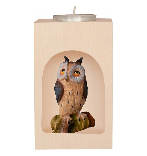 43309 - Candle Holder with owl in the niche