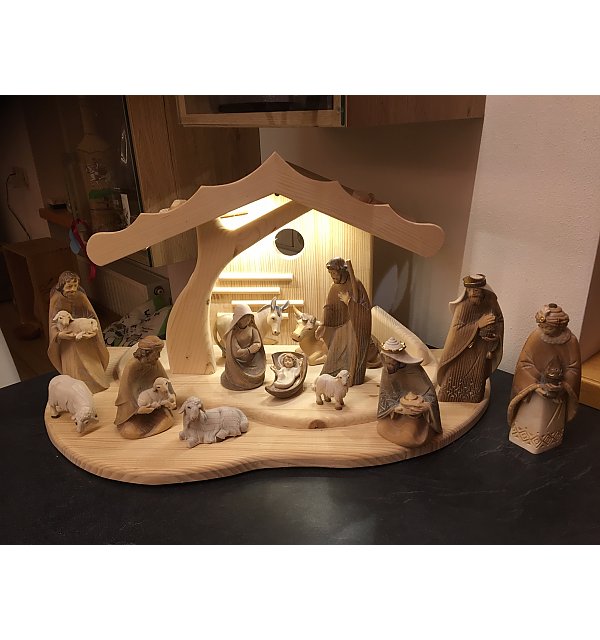 27639 - Christmas Nativity complete set in ash wood rustic