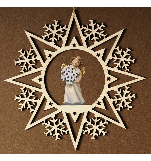6924 - Crystal star with angel snowflake