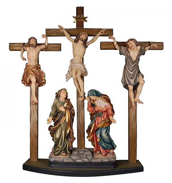 KD8510A - Crucifixion group with robbers, 5 Figurines