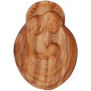 0018 - Lucky charm, Holy Family in oliv wood