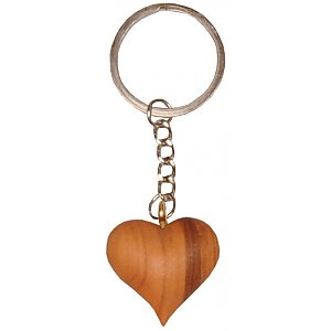 0035 - Keyring Pendant - with Heart of precious wood