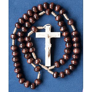 04173 - Rosary with barocque cross 4,5cm maple