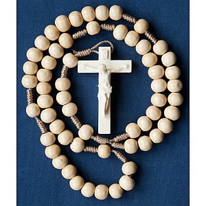 0417 - Rosary with baroque crucifix in maple wood 5cm