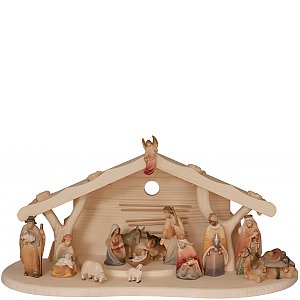 27625 - Christmas crib with 15 Morgenstern Figurines