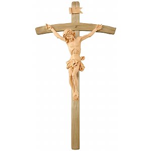 306Z - Kruzifix barocque carved in Swiss stone pine wood