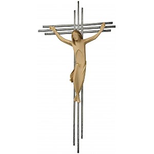 3157 - Crucifix, with a triple bar in stainless ste
