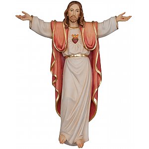 3215 - Sacred Heart of Jesus wooden statue wall