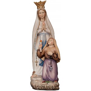 33281 - Our Lady of Lourdes with Bernadette & crown wooden