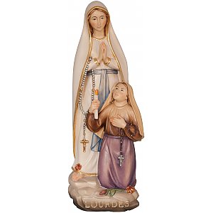 3328 - Our Lady of Lourdes with Bernadette wooden