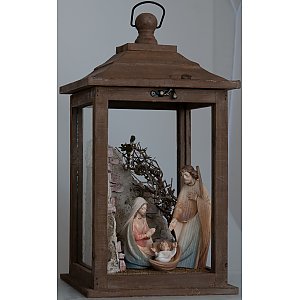 2851 - Wooden lantern with Stable and Family M 15cm