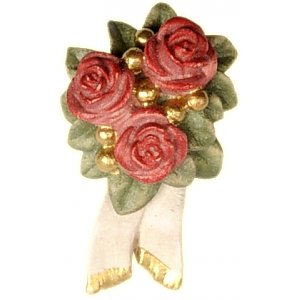 8002 - Brooch - bouquet of roses of wood