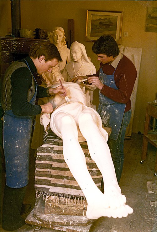 Werner Salcher when he was learning to paint