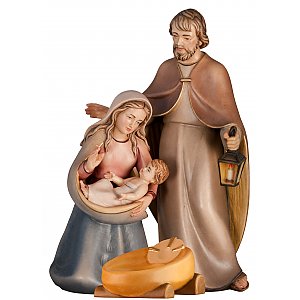 Holy Family modern two pieces, Group nativities, wood carving, 32 cm,  Colored, acquisto sculture in legno