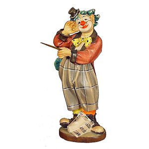 Clown - Profane Statues - Folk Art wooden Sculpture val gardena - Salcher