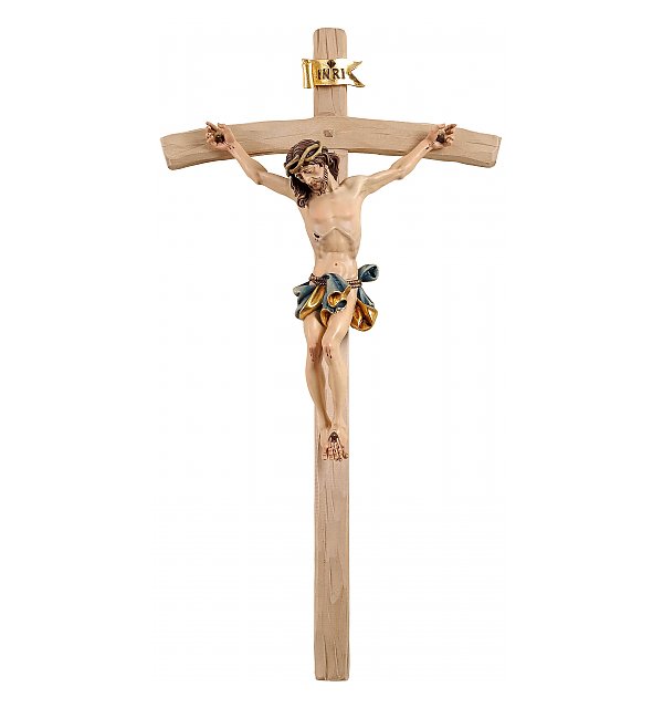 30602 - Kruzifix barock mit gebogenem Kreuzbalken COLOR_BLAU