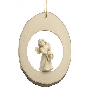 6703 - Fetta di tronco con angelo Mary laterna
