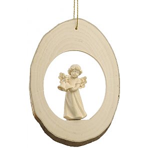 6709 - Fetta di tronco con angelo Mary campane