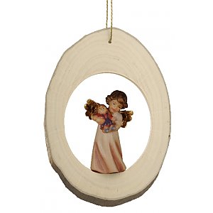 6715 - Fetta di tronco con angelo Mary bambola