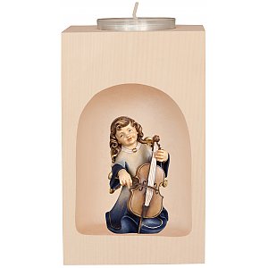 53919 - Portacandela con angelo con cello nella nicchia