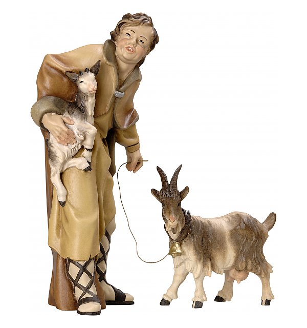 2924 - Pastore con capretta con capra madre