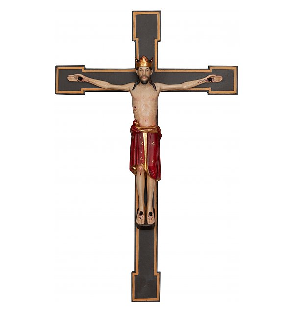 3125 - Crocifisso Cristo ré romanico ANTIK