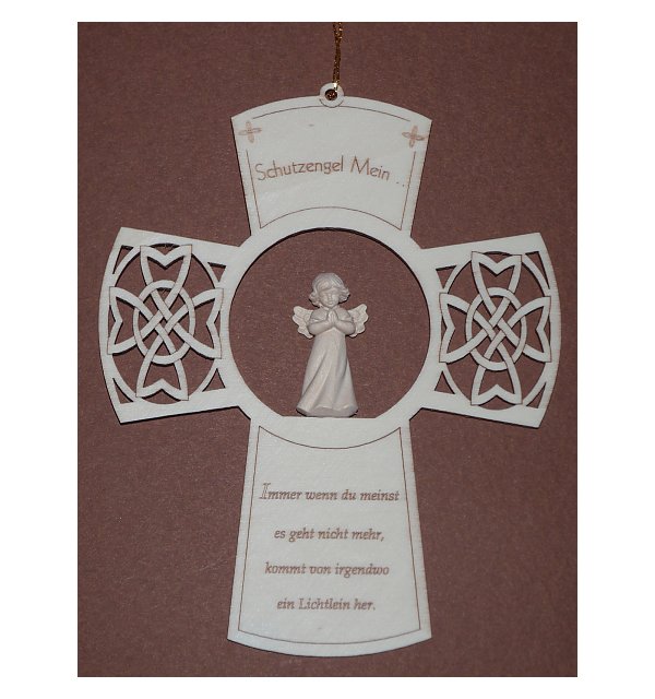 3191 - Croce per bambini con angelo 4cm pregante