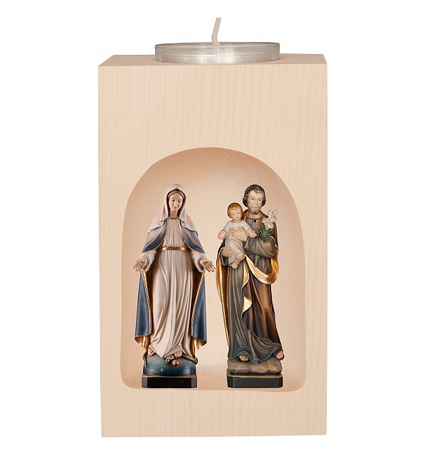 32559 - Portacandela con Madonna delle grazie e Giuseppe