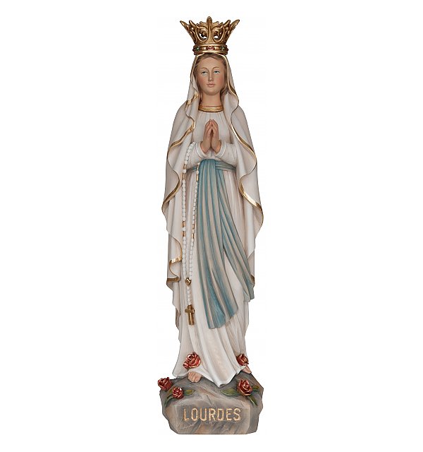 33251 - Madonna Lourdes con corona legno Valgardena
