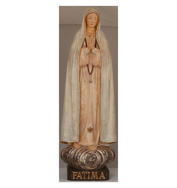3341 - Statua della Madonna di Fatima in legno con corona EG_ALT