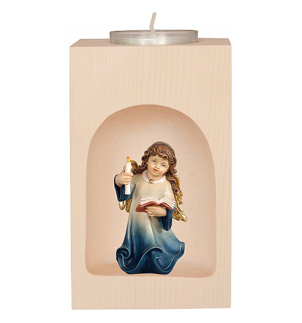 53949 - Portacandela con angelo con libro e candela