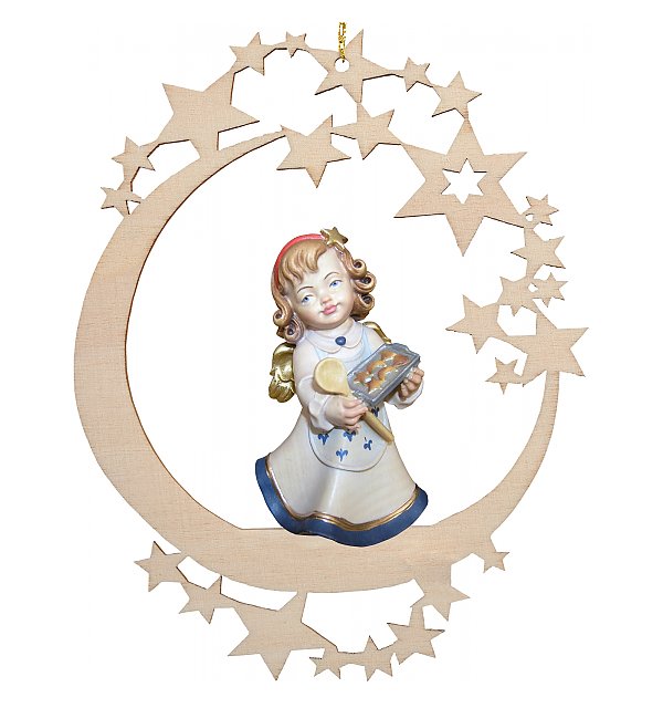 6767 - Luna con angelo con biscotti natalizi