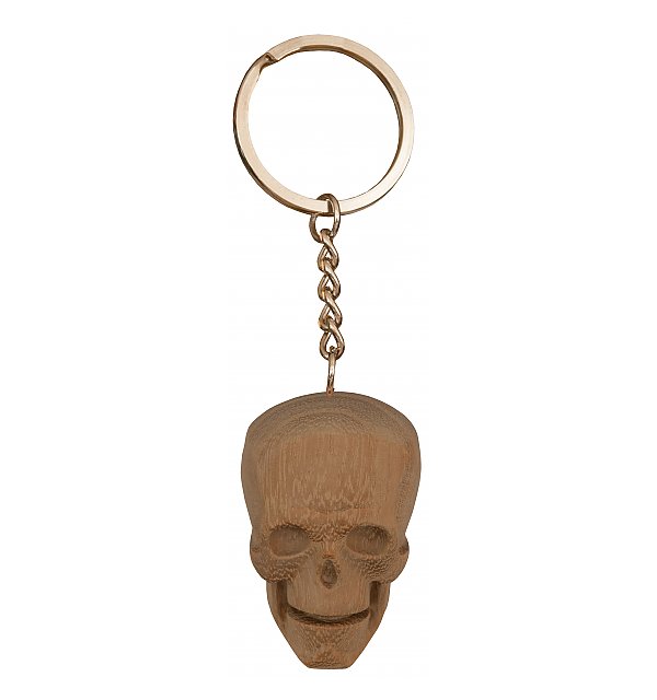 9403 - Portachiavi Skull Teschio in legno ciliegio